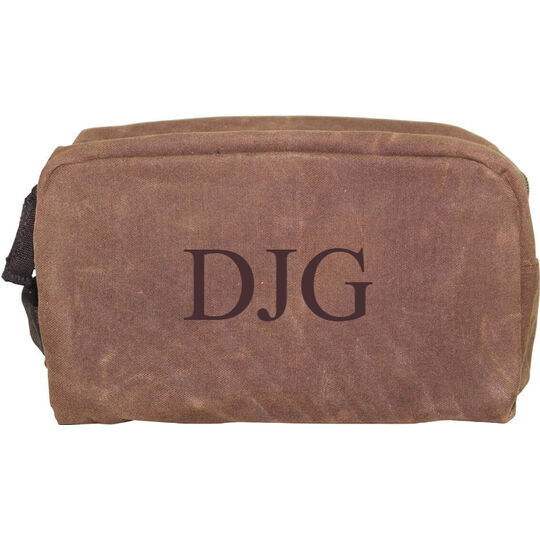 Personalized Waxed Canvas Travel Kit